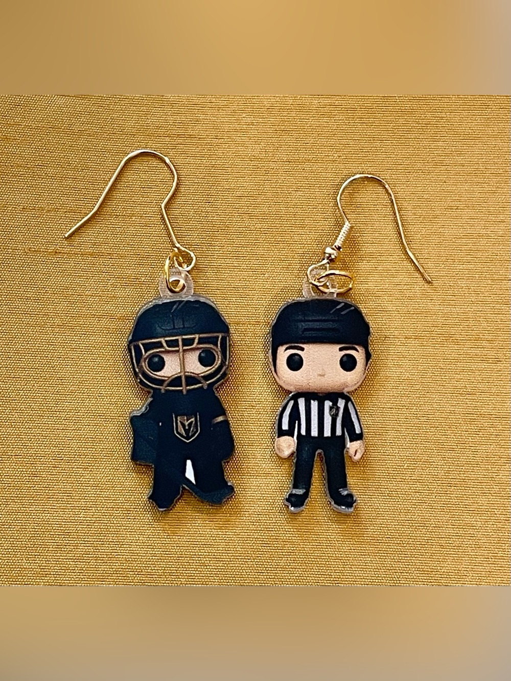 Vegas Golden Knights Hockey & Referee Mismatched Funko Pop Charm Earrings
